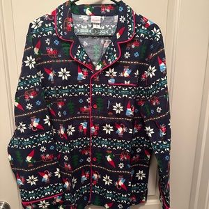 Hanna Andersson gnome adult flannel pj top